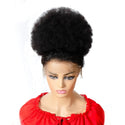 10inch Afro Puff Hair Bun Drawstring Ponytail Wigs Kinky Curly Human Hair Clip in Extensions Yepei Remy Hair