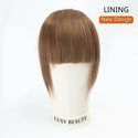 Human Hair Bangs 3 Clips 3D Blunt Cut Natural Hair Bangs OverHead Clip in Hair Extensions Non-Remy 2.5"x4.5" Black Brown Blonde