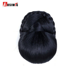 Buy 48 AOSI Hair Braided Clip in Hair Bun Chignon Hairpiece Donut Roller Bun Hairpiece Hand Knitting Braid Synthetic Chignon