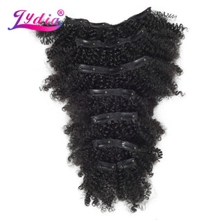 Lydia 8Pcs/Set 18 Clips in Hair Hairpieces 6 Inch kInky Curly Synthetic Heat Resistant Hair Extensions All Color Available