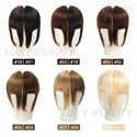 Human Hair Bangs 3 Clips 3D Blunt Cut Natural Hair Bangs OverHead Clip in Hair Extensions Non-Remy 2.5"x4.5" Black Brown Blonde