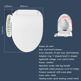 Buy gf-04p Electronic Smart Bidet Seat Self Cleaning Dual Nozzle Bidet Heated Intelligent