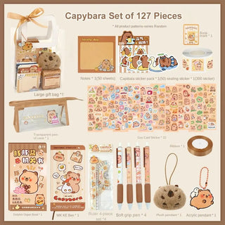 Buy deluxe-style Kawaii Capybara Stationery Set Stickers/Notepads/Plush Pendants Graduation Gift Handbag Birthday Gift for Primary School Student