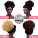 Silike Synthetic Short Afro Puff Hair Bun High Temperature Drawstring Warp Pony Tail Clip in Hair Extension Kinky Curly Hair Bun