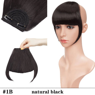 Buy natural-black HAIRRO 8&quot; Short Synthetic Bangs Heat Resistant Hairpieces Hair Women Natural Short Fake Hair Bangs Hair Clips on Bangs 24 Colors