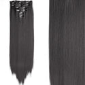 22Inch Long Straight Wavy Hair Extension 7Pcs/Set 16 Clips High Tempreture Synthetic Hairpiece Clip in Hair Extensions