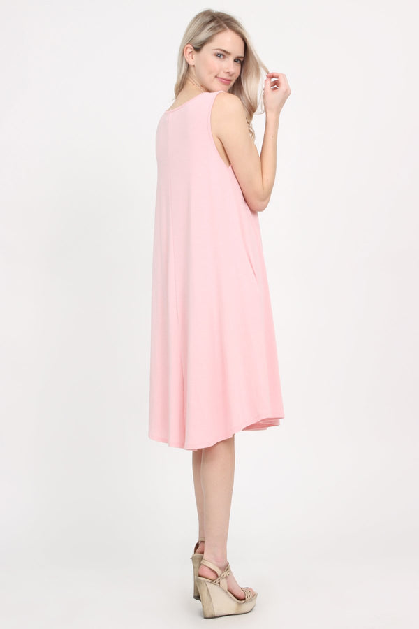 Sleeveless Pocket Swing Dress