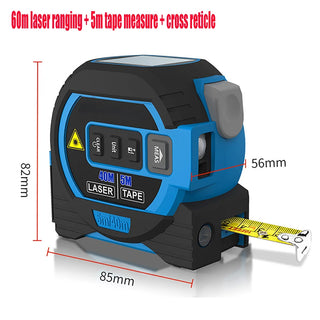 Buy 60m-laser-tape-blue 3 in 1 Laser Tape Measure Rangefinder Infrared High-Precision Intelligent Electronic Ruler Cross Line Measuring Instrument Level