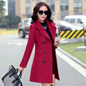 2021 Women Blends Woolens Overcoat Female Coat Autumn Winter Coats Jackets Women Plus Size Coat Women's Wool Coats Long Tops