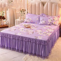 Bed Dress Sets Lace Bed Sheet Pillow Cases 3 Pieces/Set Set for King/Queen Double Size Bed Top Fashion Flower Bedding Set