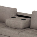 Sectional Corner Sofa L-Shape Couch Space Saving With Storage Ottoman & Cup Holders Design for Large Space Dorm Apartmen