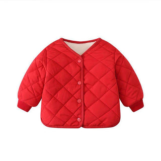 Buy red Cute Warm Winter Children Girls Coat Spring Kids Jacket Boys Outerwear Coats Cotton Boy Thicken Baby Clothes Clothing for 2y-7y