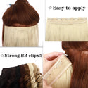 HAIRRO 17/24/27/29" 5 Clips Synthetic Hair Long Straight Clip in Hair Extensions False Hair Black Hair Pieces for Women