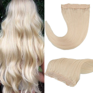 Buy color-60 Best Quality Brazilian Wire in Hair Extensions Straight 14-22inch Remy Invisible Fish Line Human Hair Extensions With 4 Clips