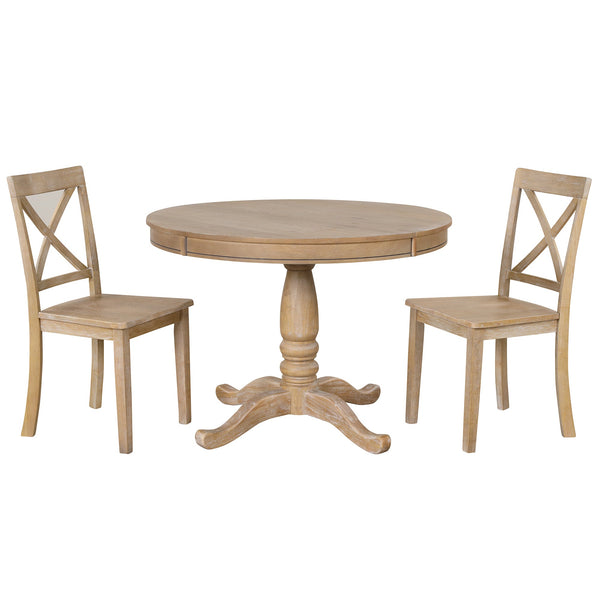 Modern Dining Table Set for 4,Round Table and 4 Kitchen Room Chairs,5 Piece Kitchen Table Set for Dining Room,Dinette,Br