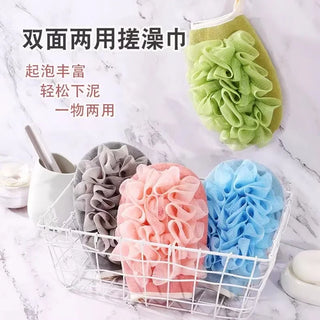 Bath Towel, Bath Towel, Bath Flower Two-In-One Women's Special Ball, Double-Sided Towel, Gloves, Back Rub, Artifact