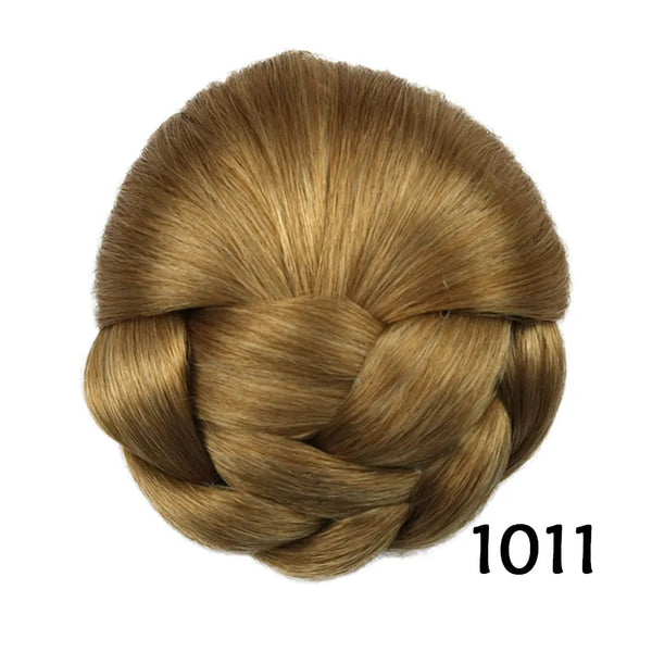 Gres Heat Resistant Fiber 6 Colors Women Clip-In Braided Chignon Synthetic Hair Buns for Brides