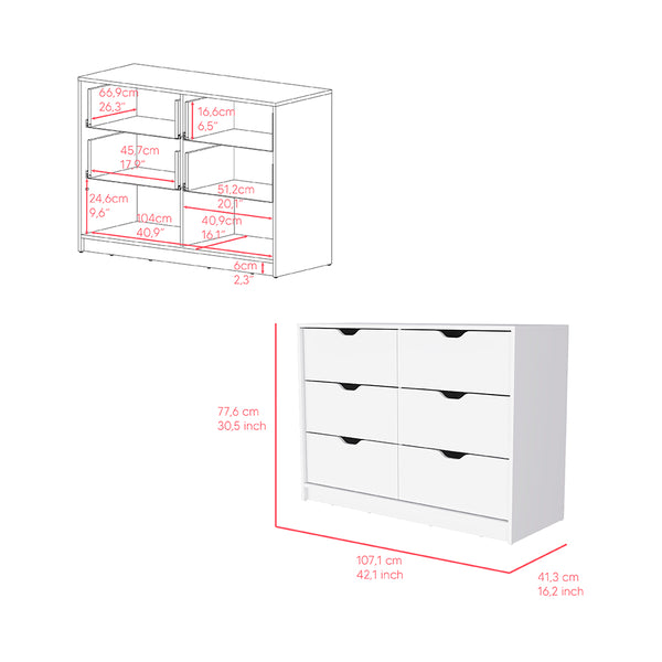 Dresser Curio, Four Drawes -White