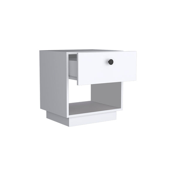 Nightstand Viliigili , One Drawer -White