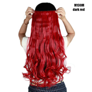 Buy m130m BENEHAIR Synthetic Hairpieces 24&quot; 5 Clips in Hair Extension One Piece Long Curly Hair Extension for Women Pink Red Purple Hair