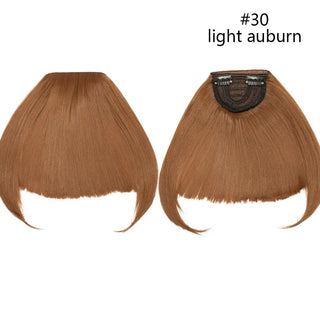 Buy light-auburn HAIRRO Short Synthetic Bangs Heat Resistant Hairpieces Hair Women Natural Short Fake Hair Bangs Hair Clips for Extensions Black