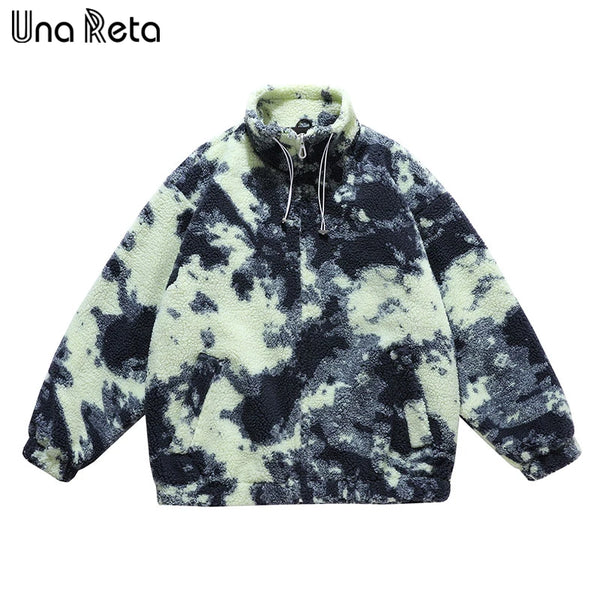 Una Reta M-Xxl Winter Men Coat New Casual Lamb Wool Parka Coat Streetwear Loose Men Clothing Grain Fleece Men's Jacket Coat