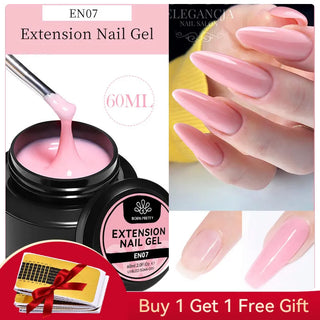 Buy en07-60ml BORN PRETTY 60/30ml Hard Jelly Extension Nail Gel Polish French Nails Nude Pink White Clear Nail Supplies Gel for Extension