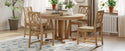 Rustic 5-Piece Extendable Dining Table Set Round Trestle Table and 4 Cross Back Dining Chairs for Kitchen, Dining Room,