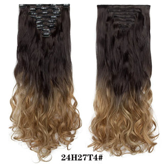 Buy 24h27t4 HAIRRO 24Inches 170g 36 Colors Long Straight Synthetic Hair Extensions Clips in High Temperature Fiber Black Brown Hairpiece