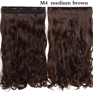 Buy medium-brown HAIRRO 17/24/27/29&quot; 5 Clips Synthetic Hair Long Straight Clip in Hair Extensions False Hair Black Hair Pieces for Women