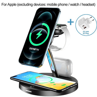 Buy aws41-bk-euc 3 in 1 Magnetic Wireless Charger 15W Fast Charging Station for Magnetic iPhone 14 13 12 Pro Max Chargers for Apple Watch Airpods