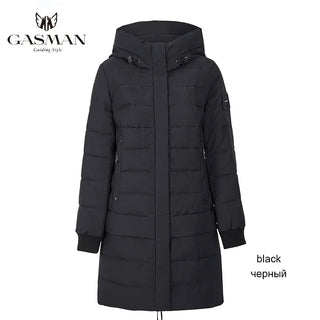 Buy 701-black GASMAN Collection Hooded Warm Winter Coats Women High Quality Parka Long Coat Thick Jackets Female Winter Windproof Jackets 1820