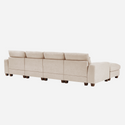 Modern Large L-Shape Feather Filled Sectional Sofa,  Convertible Sofa Couch With Reversible Chaise for Living Room