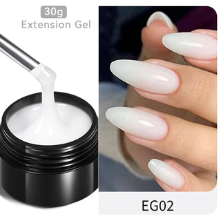 Buy eg02-30ml BORN PRETTY 60/30ml Hard Jelly Extension Nail Gel Polish French Nails Nude Pink White Clear Nail Supplies Gel for Extension