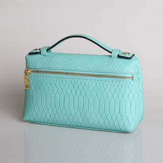 Buy snake-water-blue-l Snake Pattern Clutch Make Up Bags