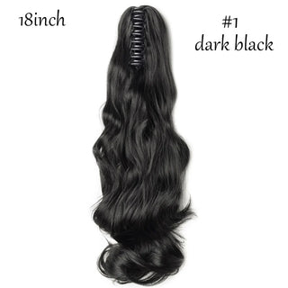 Buy dark-black1 HAIRRO Claw Clip on Ponytail Hair Extension Synthetic Ponytail Extension Hair for Women Pony Tail Hair Hairpiece Wave Ponytail