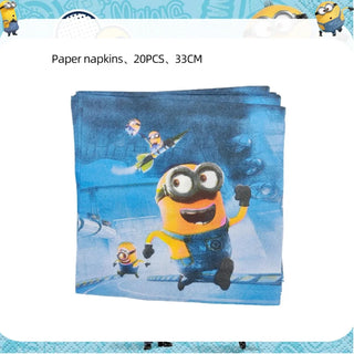 Buy napkin-20pcs Big Eye Yellow Man Birthday Decoration Disposable Tableware Tablecloth Plate Cup Balloon Baby Shower Boys Girls Party Supplies