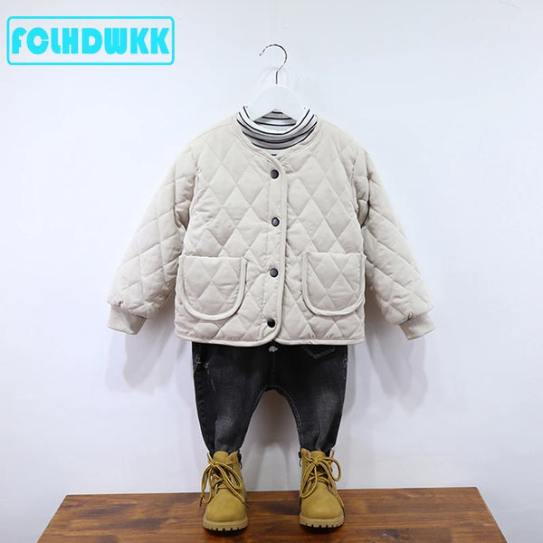 Cute Warm Winter Children Girls Coat Spring Kids Jacket Boys Outerwear Coats Cotton Boy Thicken Baby Clothes Clothing for 2y-7y