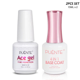 Buy ace-gel-4-in-1-base 15ML Base Gel Top Coat Set UV Gel Nail Polish Kit Nail Art Manicure Soak Off Function UV Nail Varnish Long Lasting Nail Gel