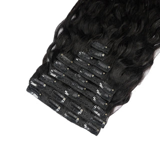 Buy 1b Doreen 200G Machine Remy Beach Wave Clip in Human Hair Extensions Natural Wavy Curly Clips Swed on Weft Hair 14 to 22 10 Pcs/Set