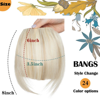 HAIRRO 8" Short Synthetic Bangs Heat Resistant Hairpieces Hair Women Natural Short Fake Hair Bangs Hair Clips on Bangs 24 Colors