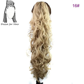 Buy 16 Desire for Hair 30 Inch Long Curly Claw Clip Ponytail Heat Resistant Synthetic Hairpieces Fake Hair Extensions