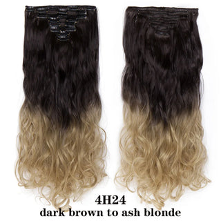 Buy 4h24 HAIRRO 24Inches 170g 36 Colors Long Straight Synthetic Hair Extensions Clips in High Temperature Fiber Black Brown Hairpiece