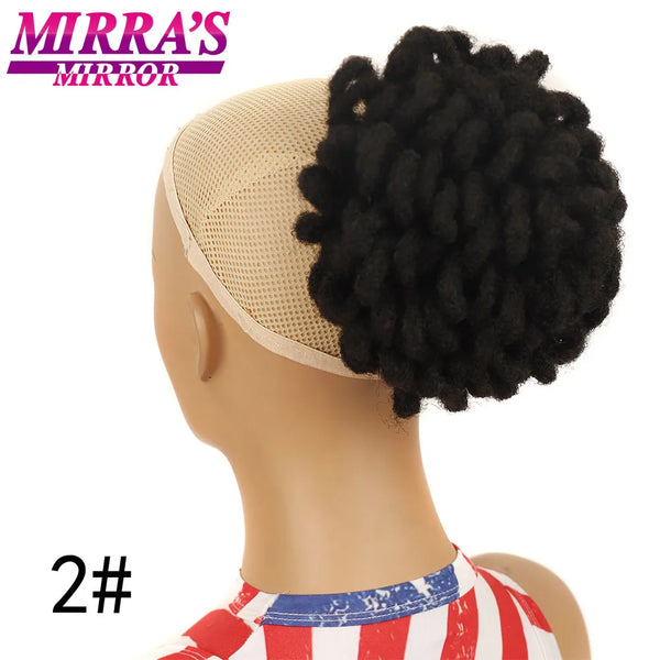 Afro Puff Drawstring Ponytail Extension Synthetic Kinky Curly Ponytail Hair Chignon Dreadlock Buns Afro Puff for Black Women