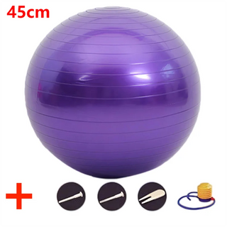 Buy 45cm-purple 45-95cm Anti-Burst Yoga Ball Thickened Exercise Ball for Pilates Balance Stability Workout Pregnancy Birthing Physical Therapy