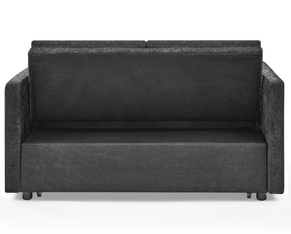 Loveseats Sofa Bed With Pull-Out Bed,Adjsutable Back and Two Arm Pocket,Black (54.5"x33"x31.5")