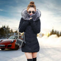 2021 Artificial Raccoon Fur Collar Winter Jacket Women Winter and Autumn Wear High Quality Parkas Outwear Women Long Coats