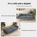 Linen Upholstered Modern Convertible Folding Futon Sofa Bed for Compact Living Space, Apartment, Dorm