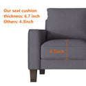 Modern Living Room Furniture Sofa in Dark Grey Fabric