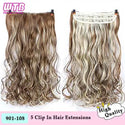 WTB Synthetic 60cm Long Wavy 5 Clip in One Pieces Hair Extensions High Tempreture Fiber Black Brown for Women Hairpieces